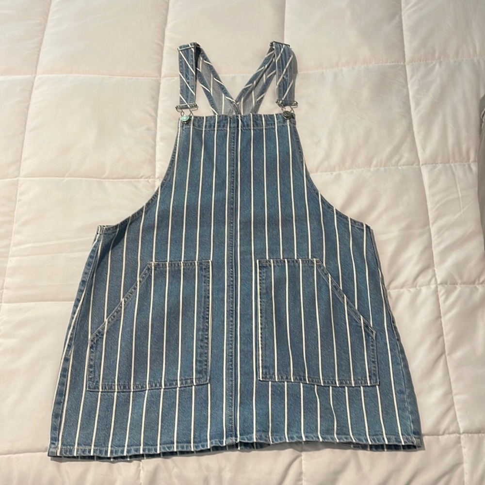 Pinstripe, dress overall.